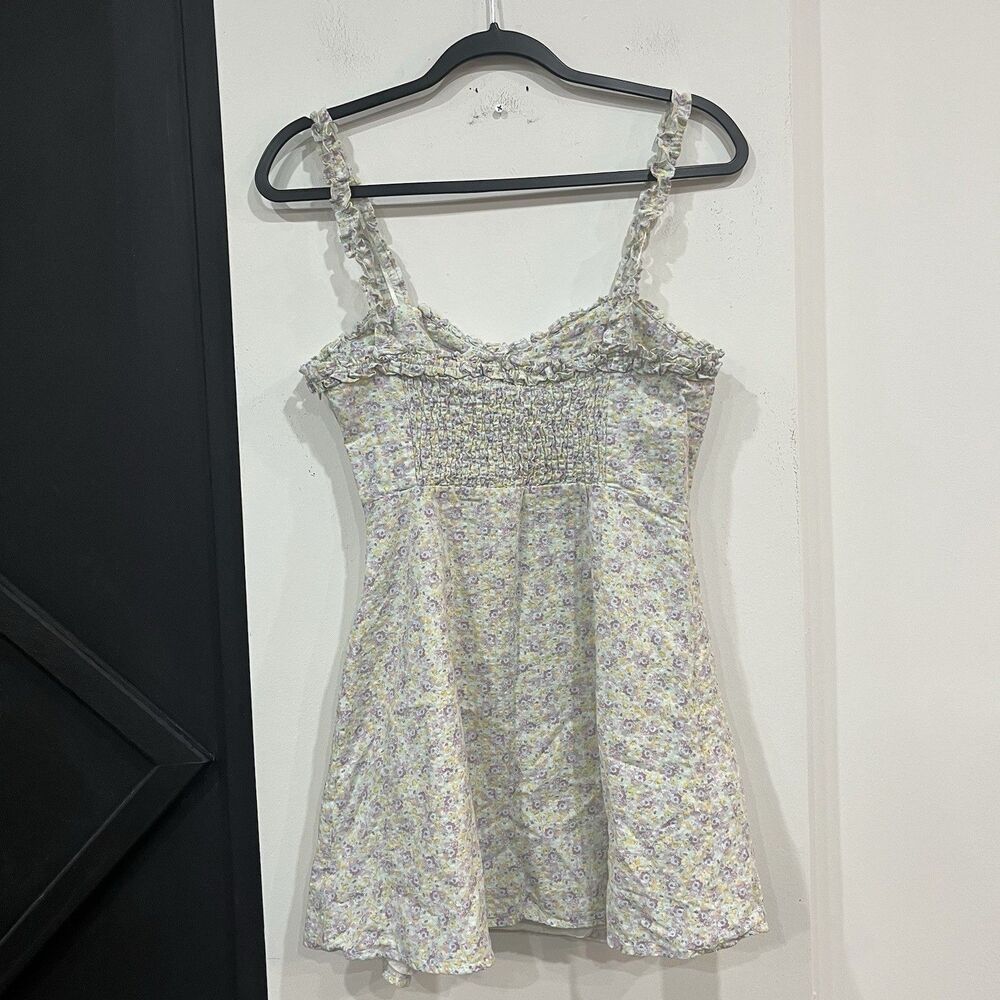 Zara Pastel Floral Mini Dress Size Medium Spring Cottage - Picture 6 of 8